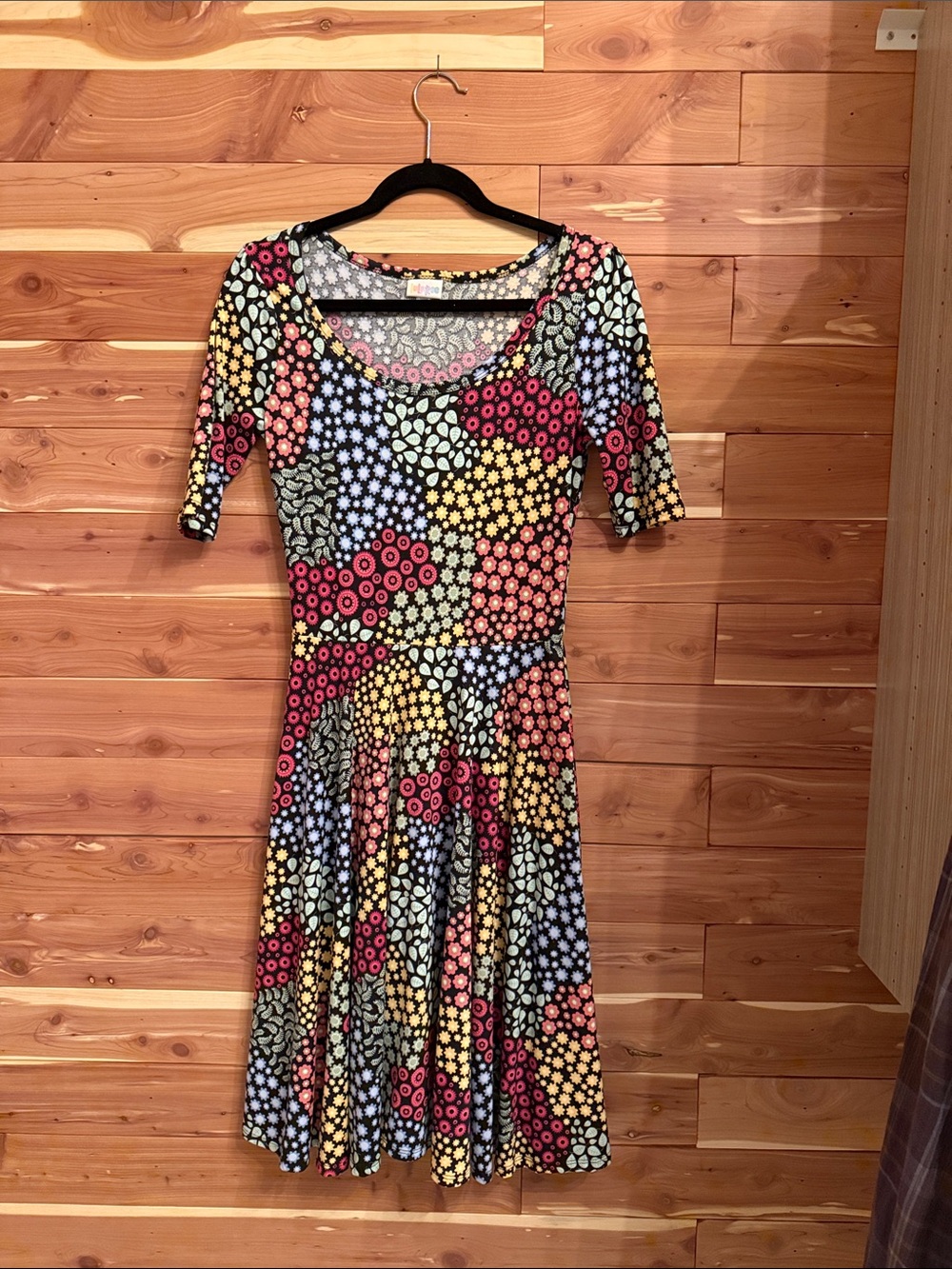 LuLaRoe Multi-Color Floral Scoop Neck Midi Dress